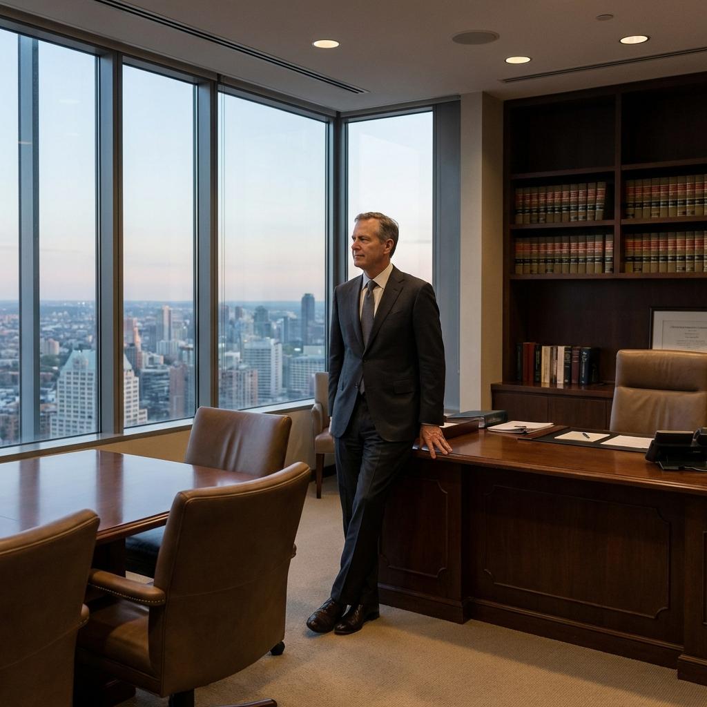 Law firm partner in professional setting